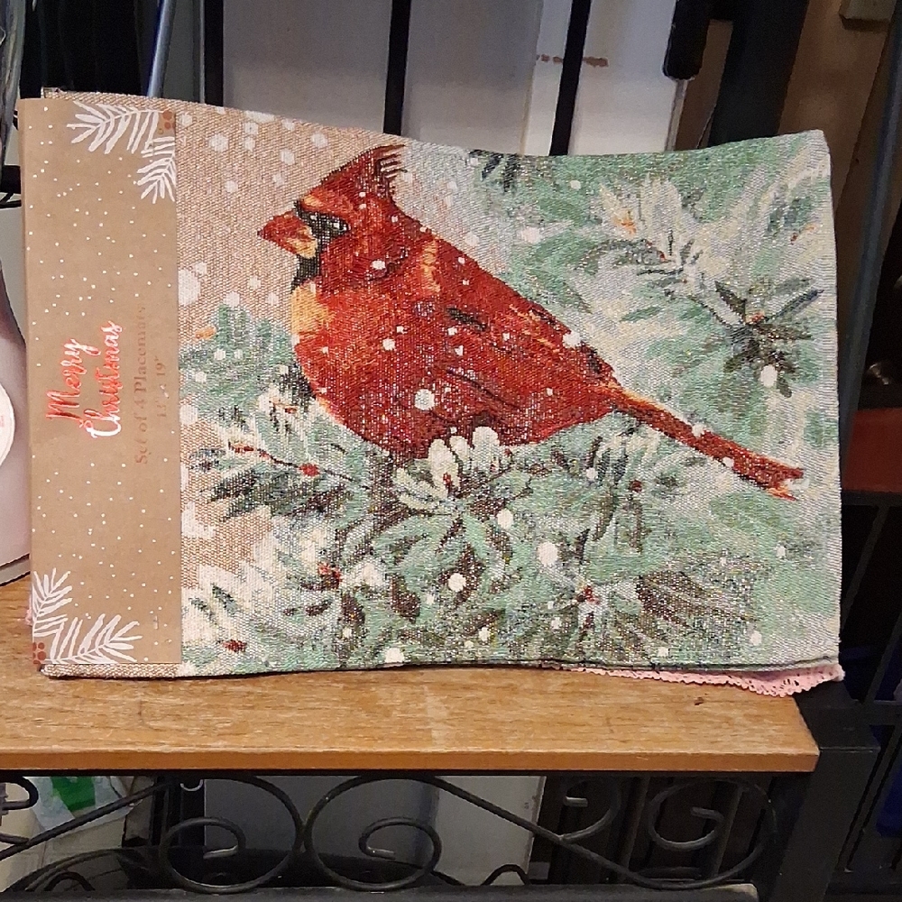 Cardinal Tapestry 4 Piece Placemat Set NWTs